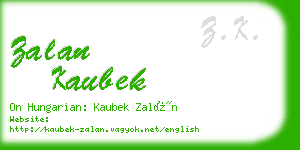 zalan kaubek business card